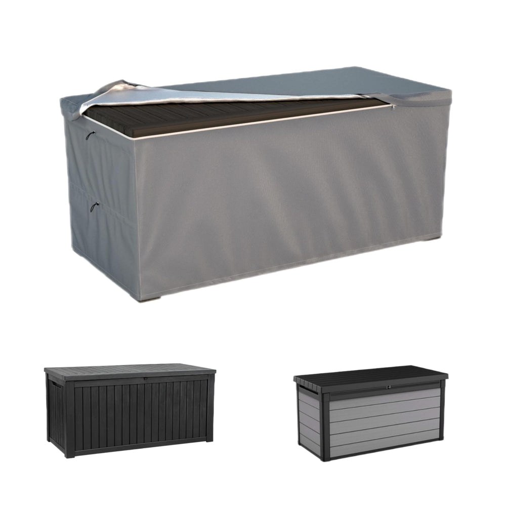 DORAHUA front view of deck box cover showing full protection and neat fit