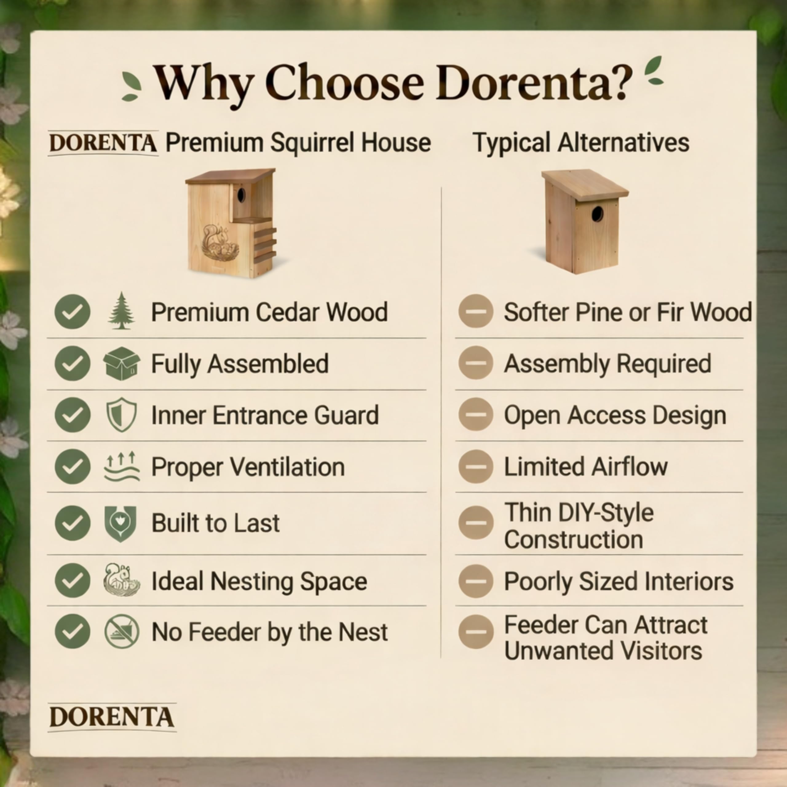 DORENTA close-up cedar grain detail highlighting weather-resistant wood advantage