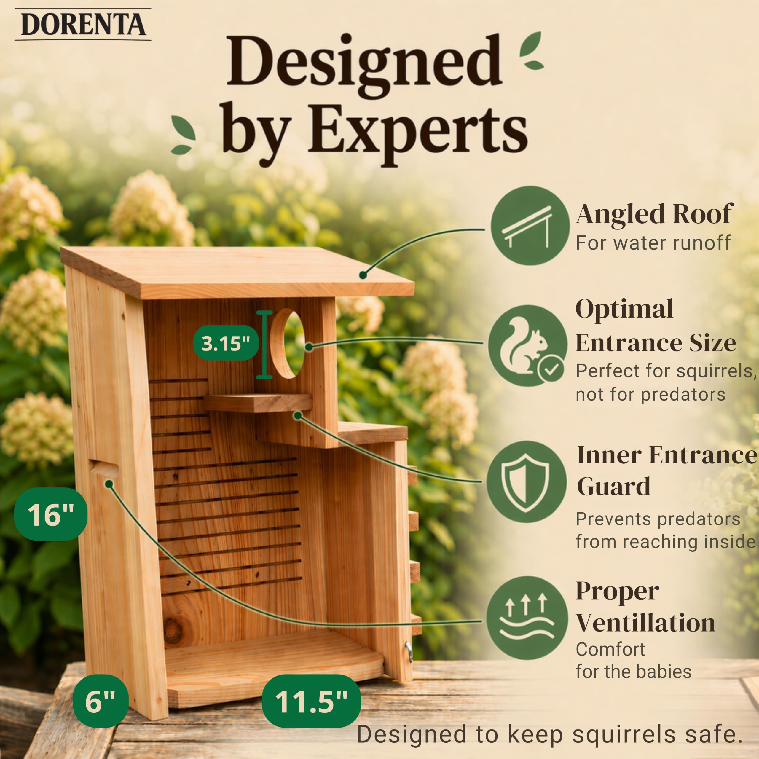 DORENTA hanging on tree lifestyle shot showing easy mount and natural backyard fit