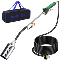 DORLOTI front view of complete torch kit showing included bag and accessories for portability