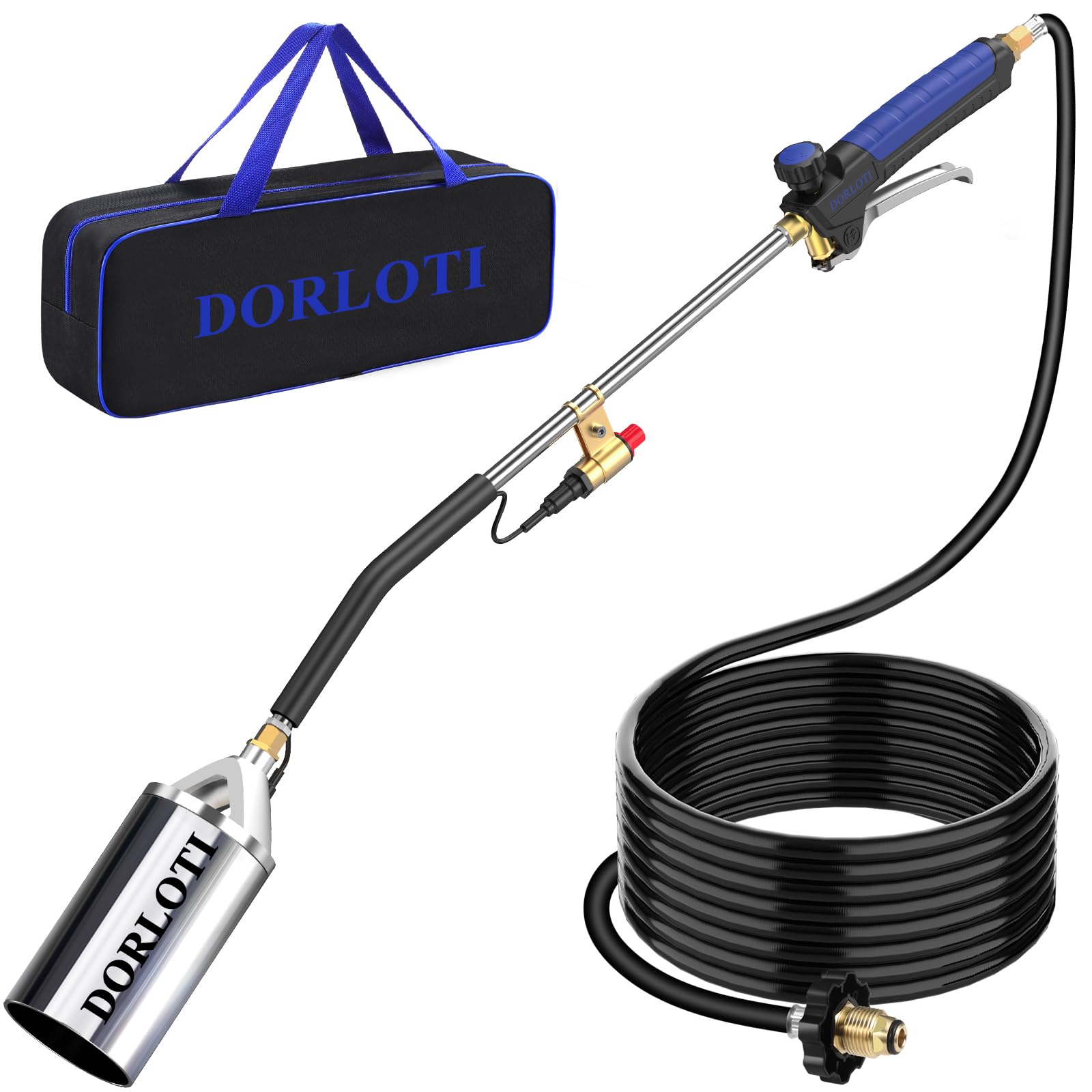 DORLOTI front view of full 34-inch torch showing long reach and sturdy construction