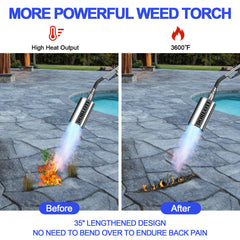 DORLOTI long wand assembled demonstrating extended reach for weeding and asphalt work