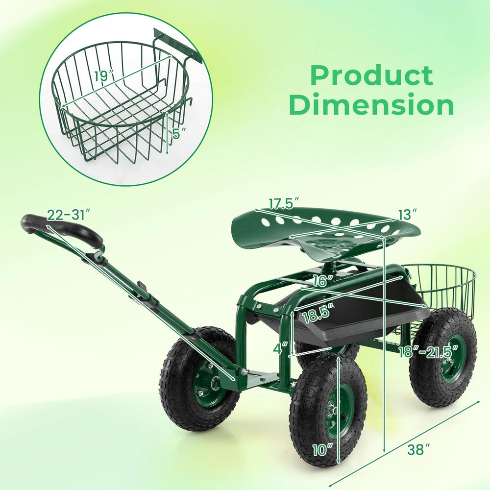 DORTALA extended handle being pulled across lawn showing easier maneuvering benefit