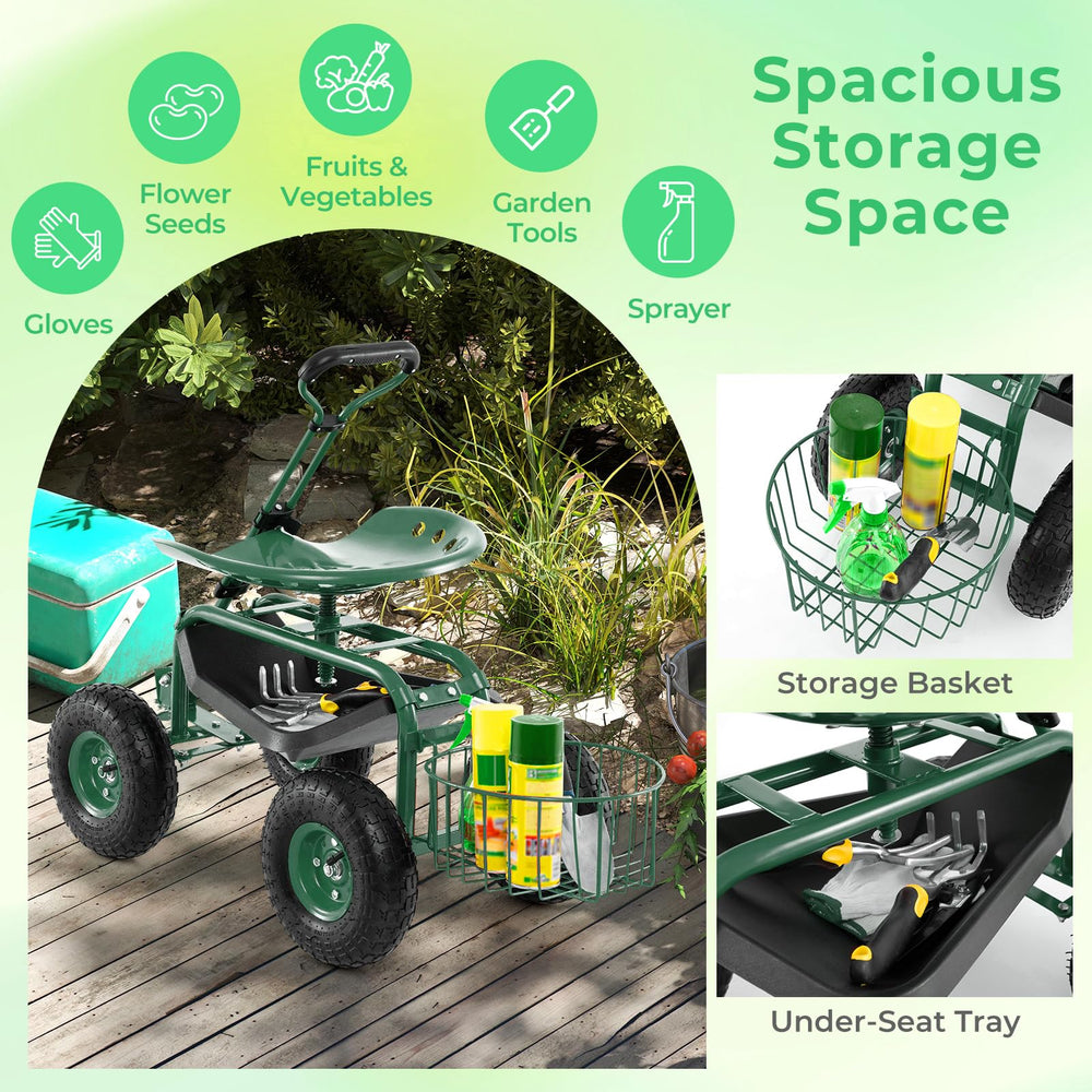 DORTALA rear mesh basket loaded with supplies showing extra storage benefit