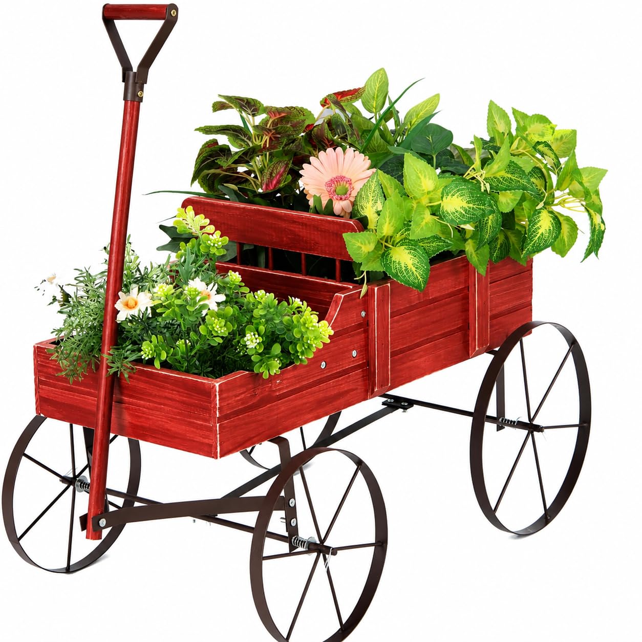 DORTALA wagon planter front view showing rustic charm and display benefit