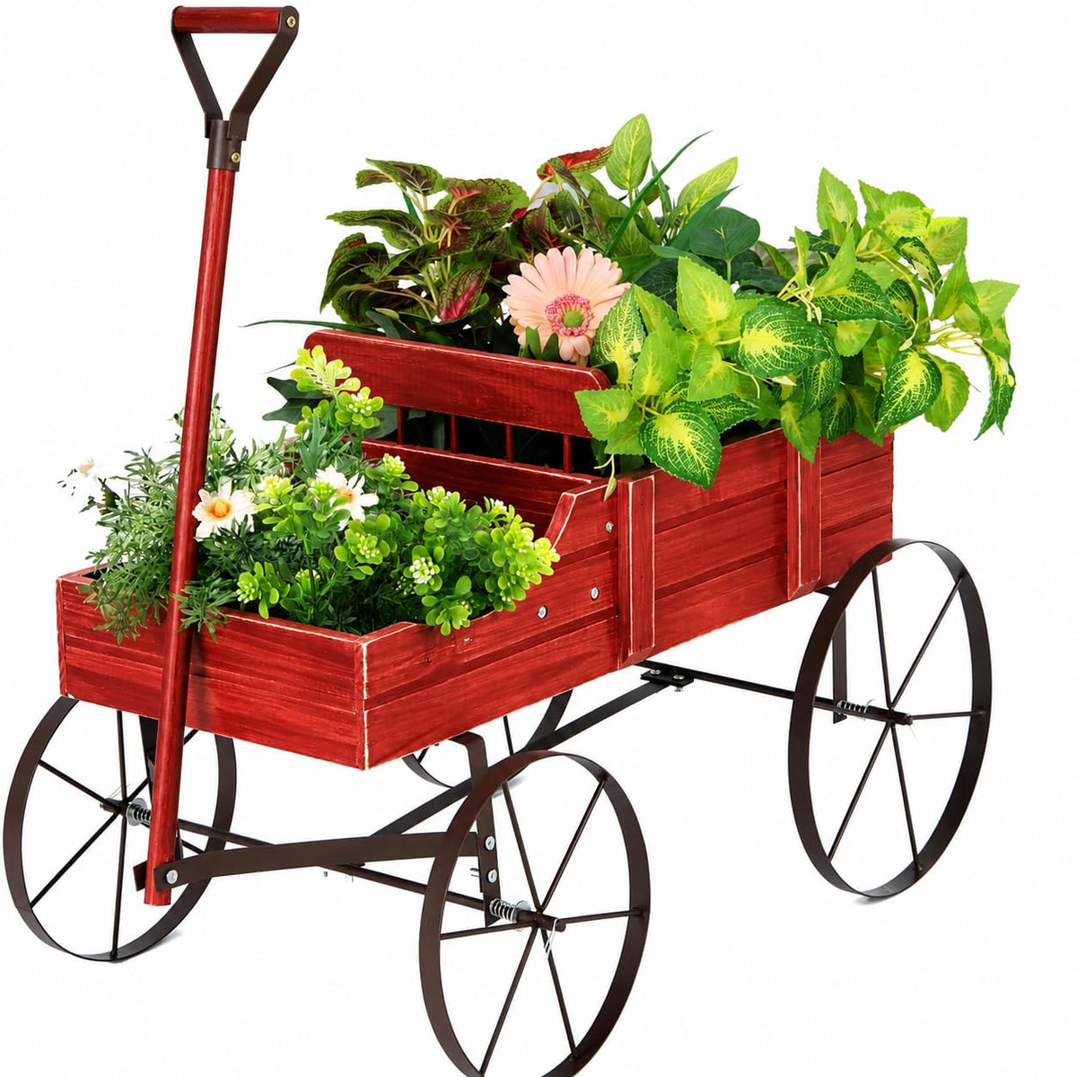 DORTALA wagon planter front view showing rustic charm and display benefit