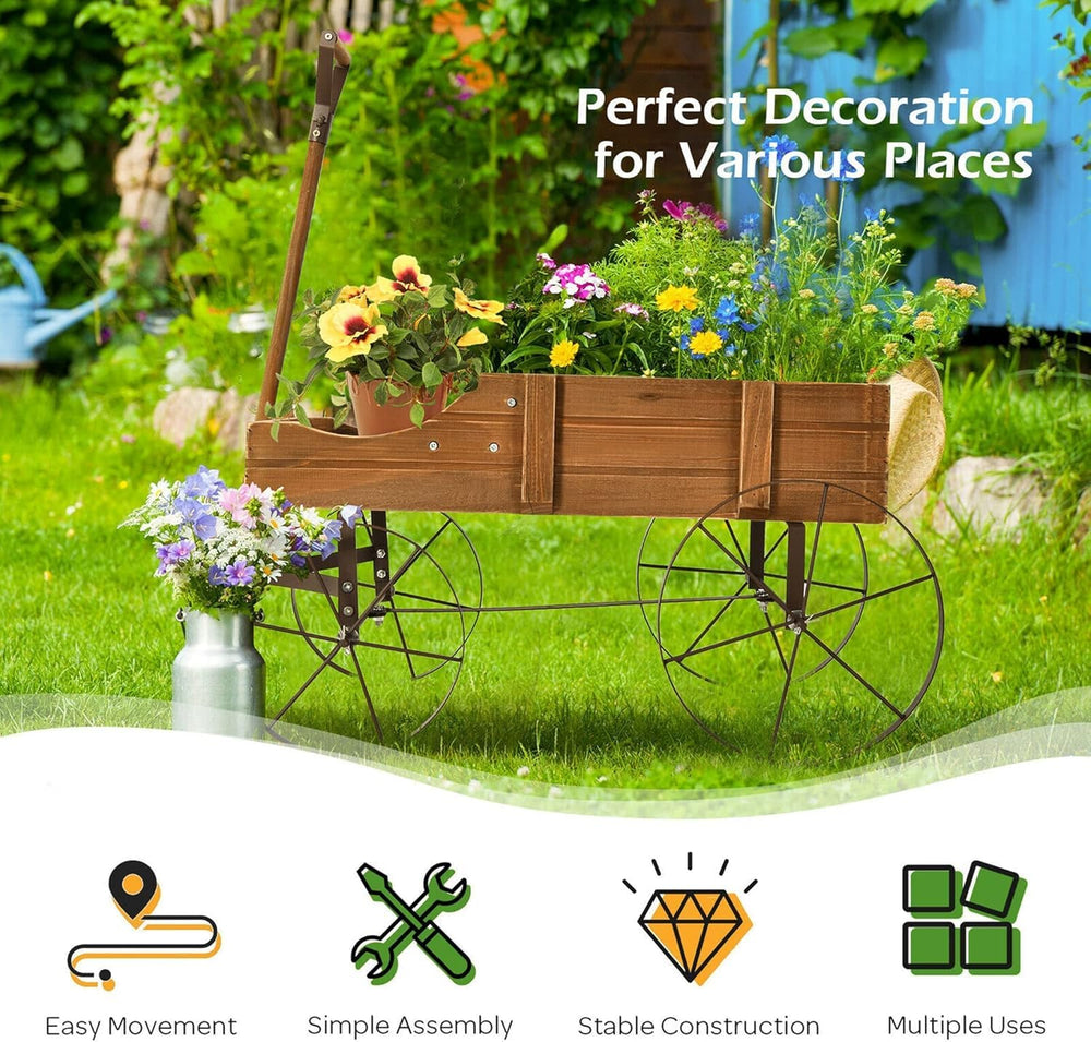 DORTALA lifestyle patio scene with wagon planter enhancing outdoor decor
