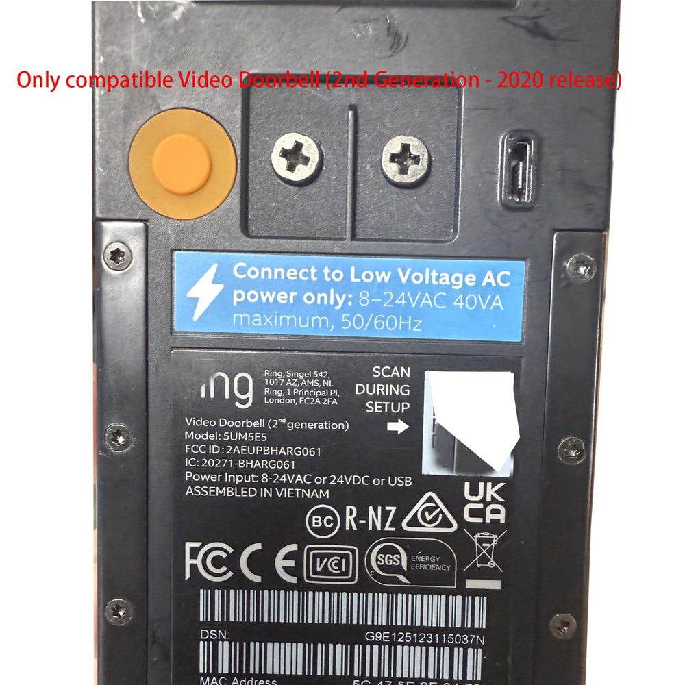 dosili mounted beside Ring doorbell demonstrating continuous power