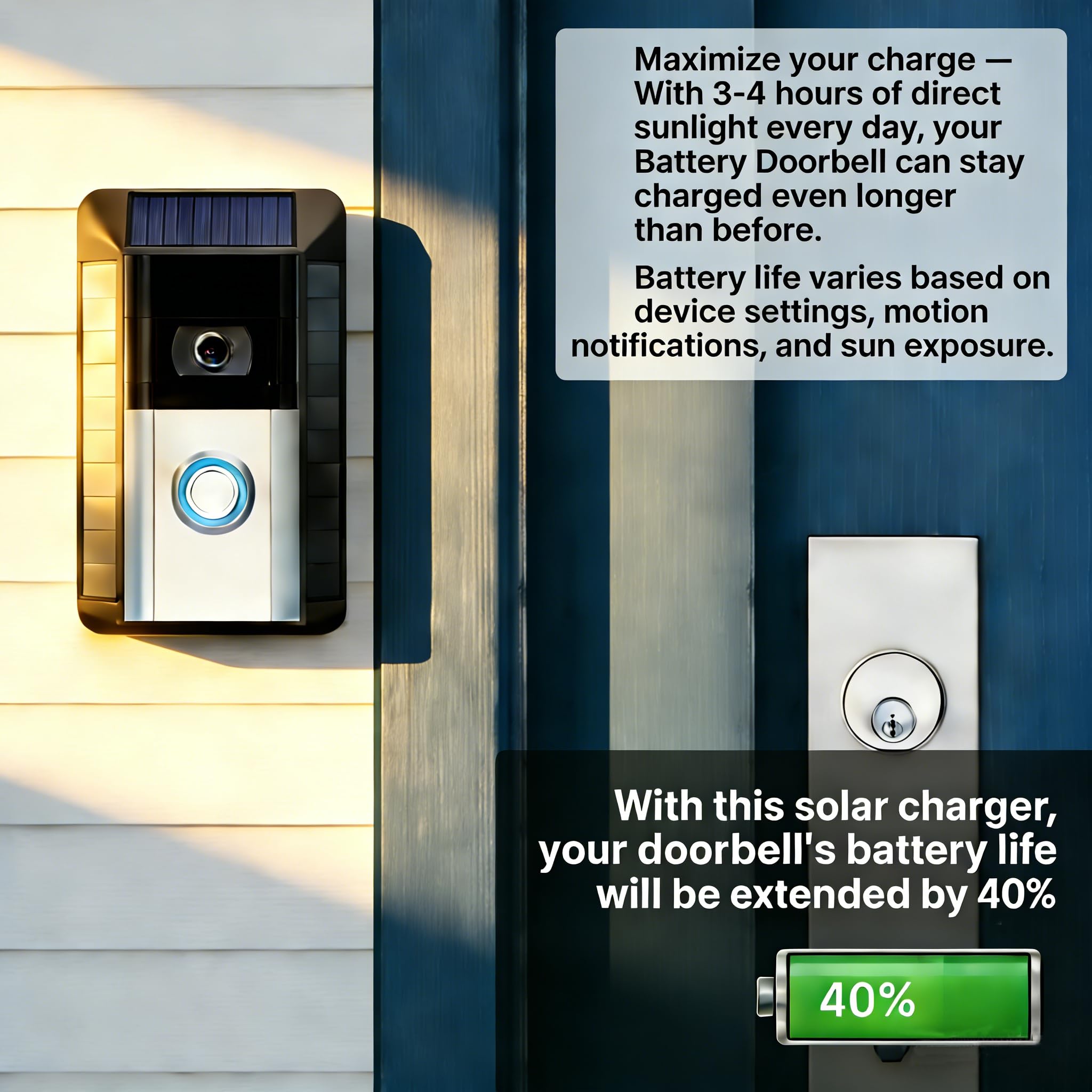 dosili charger beside a Ring doorbell showing size and easy installation scale