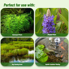 Doter used in a small pond with lotus and lilies — supports robust marginal planting benefit