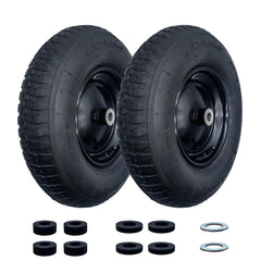 DOUBLE BRIDGE front view of 4.80/4.00-8" wheelset showing rim and tire, durable replacement