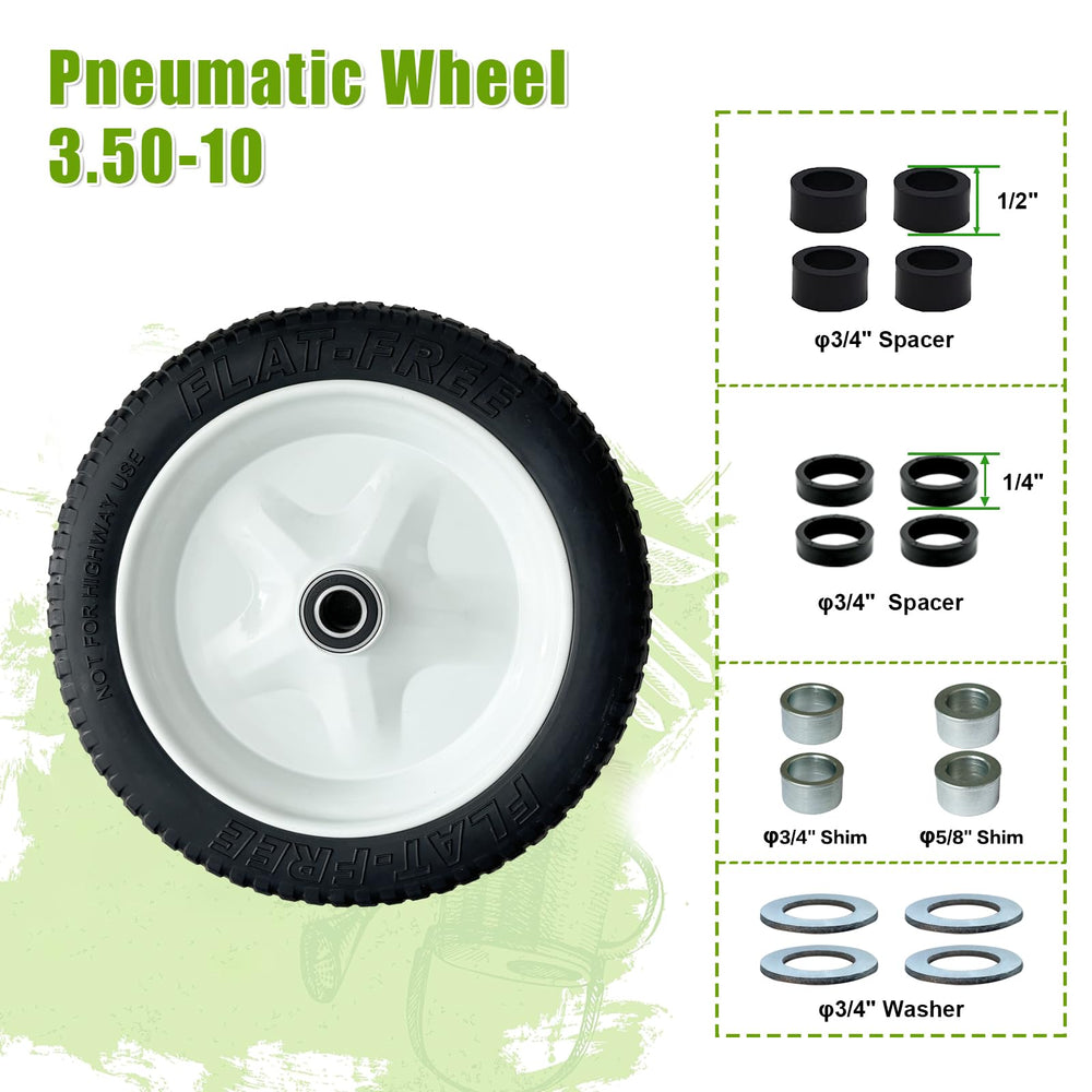 DOUBLE BRIDGE wheel installed on a wheelbarrow demonstrating immediate flat-free use