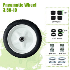 DOUBLE BRIDGE wheel installed on a wheelbarrow demonstrating immediate flat-free use