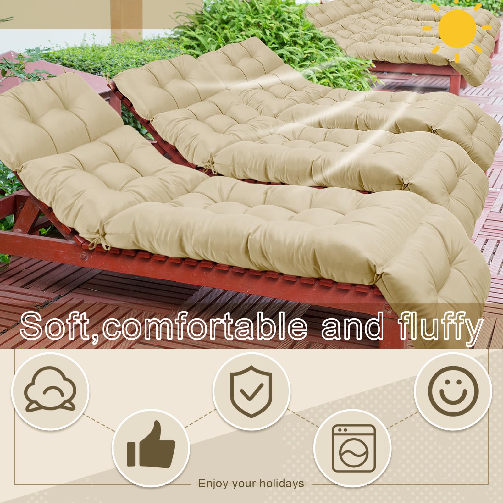 DoubleFill cushion on patio lounge in use showing enhanced comfort for relaxing
