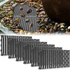 DoubleFill front view of three gray snap-together grates showing modular benefit