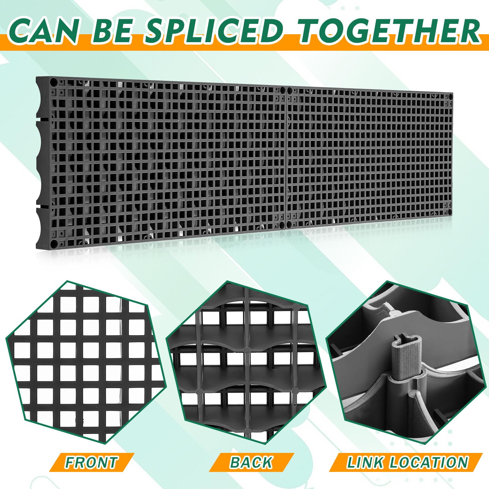 DoubleFill grate supporting decorative rock and preventing sagging
