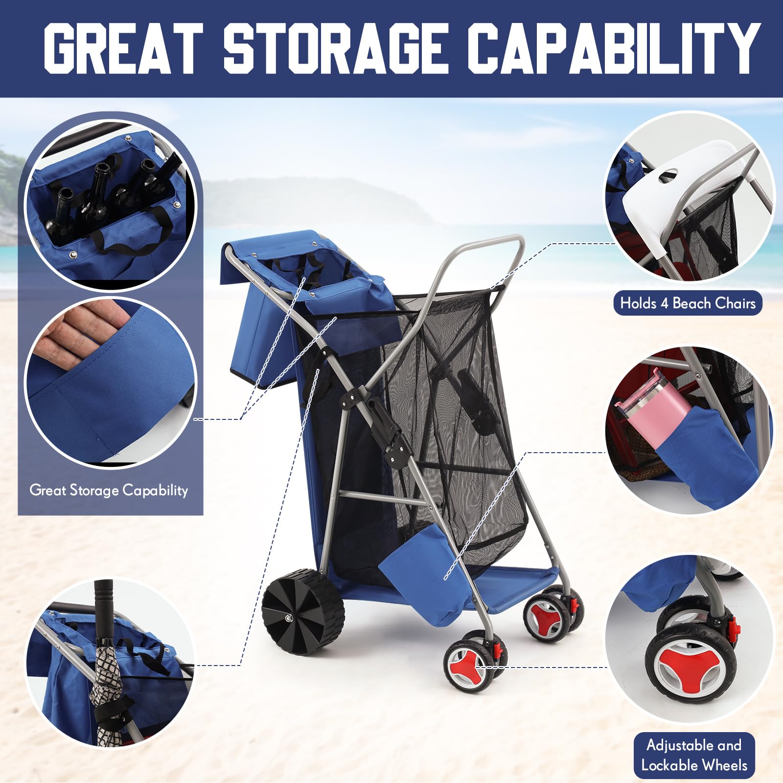 DoubleFill lifestyle beach family setup reduces trips and eases gear movement