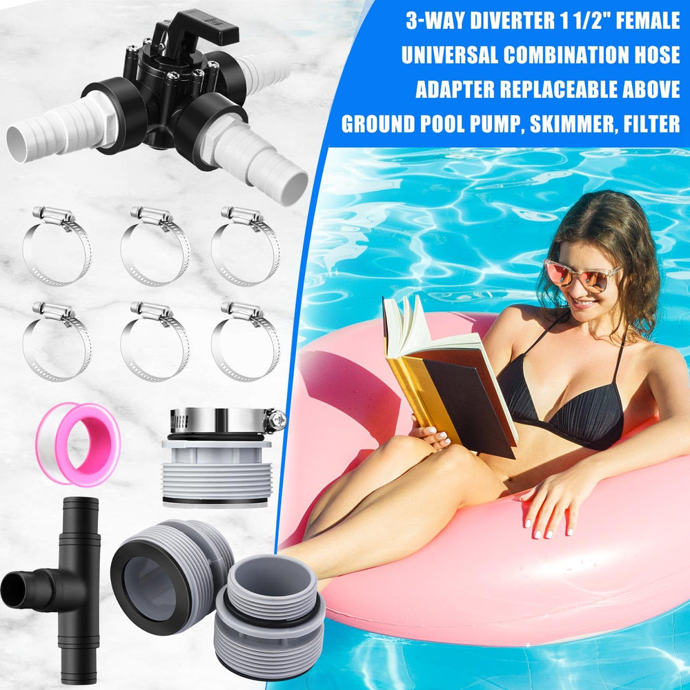 DoubleFill diverter valve in poolside setup showing flexible routing and convenience benefit
