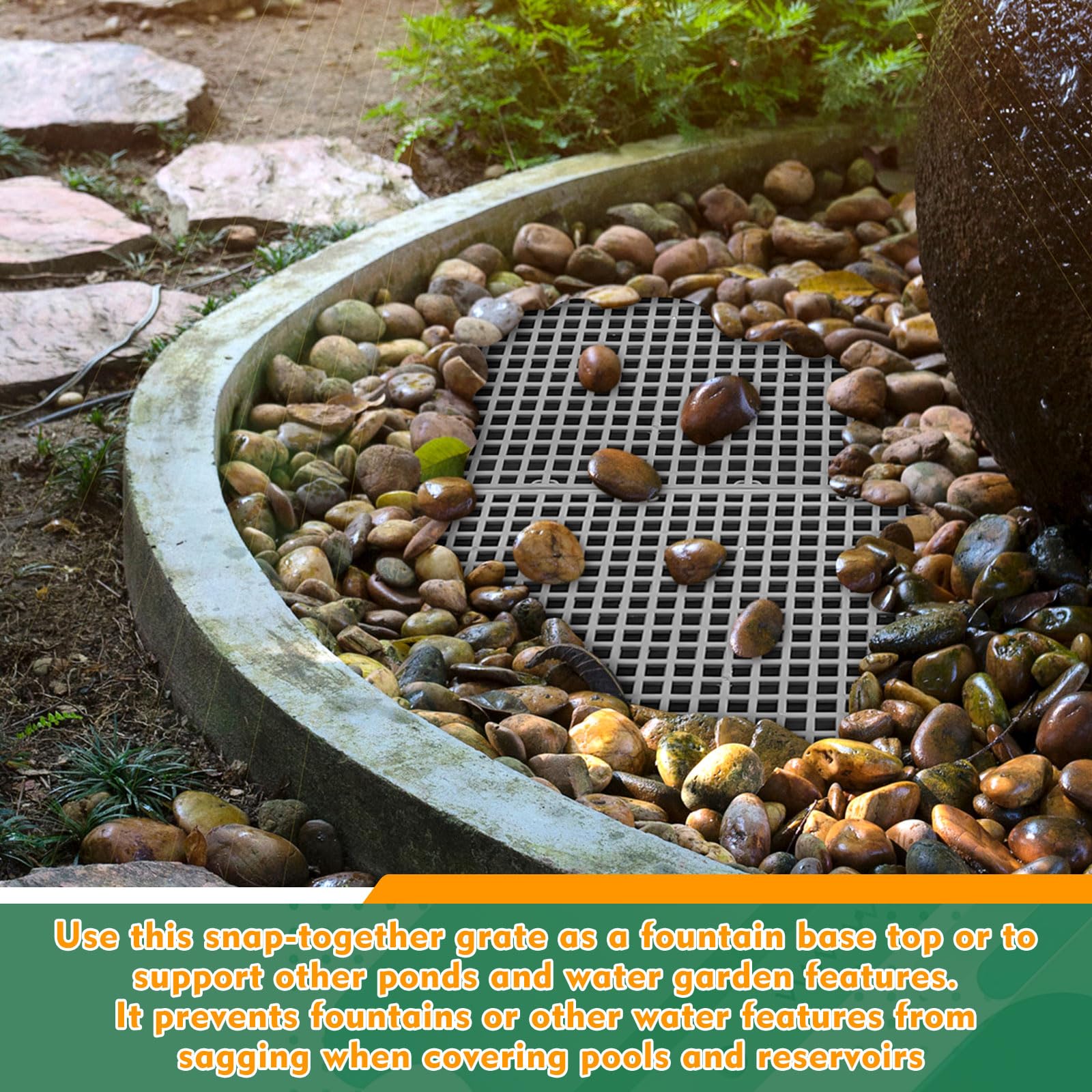 DoubleFill installed under a poolless waterfall showing hidden, clean finish