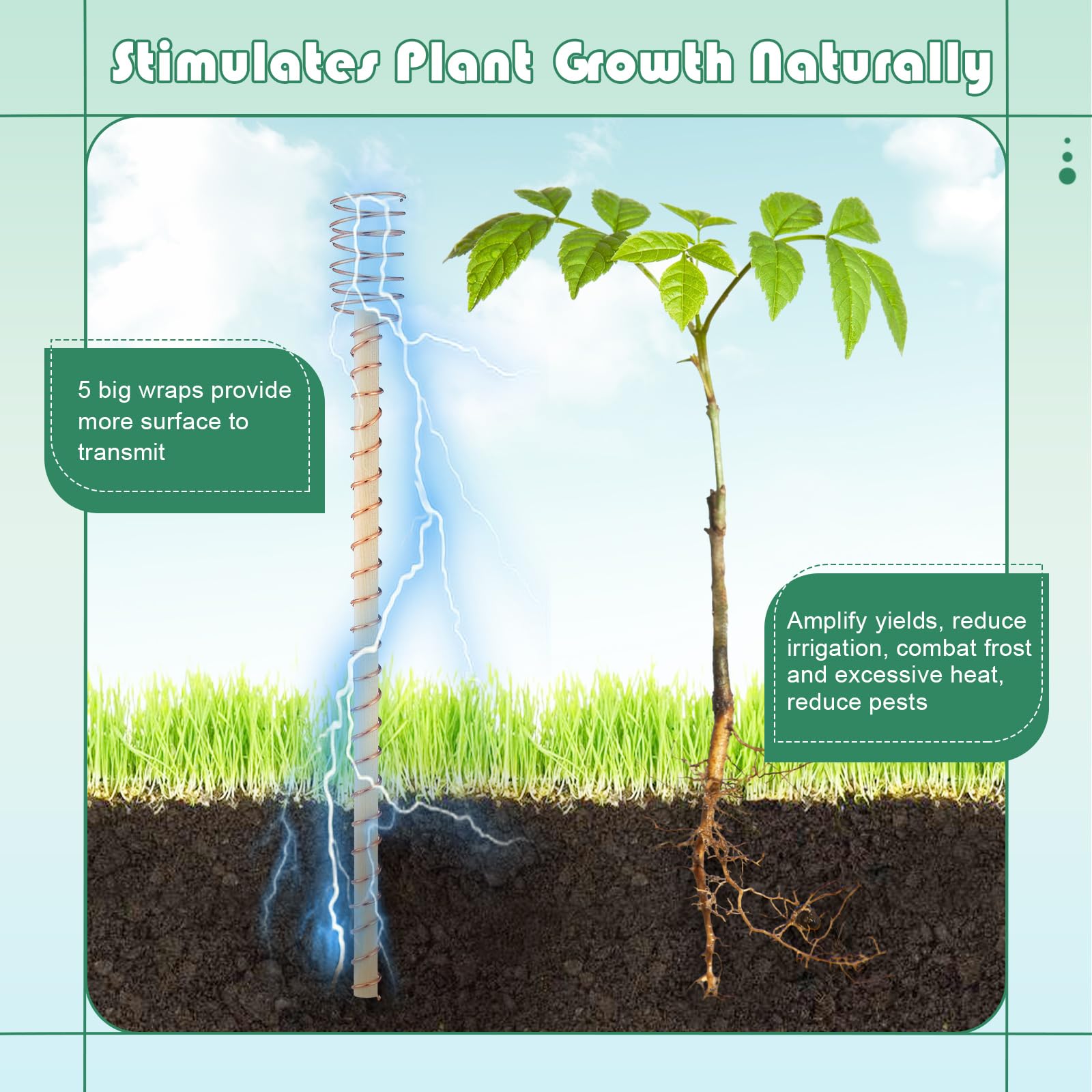 DoubleFill stake inserted in a pot providing stable support for container plants