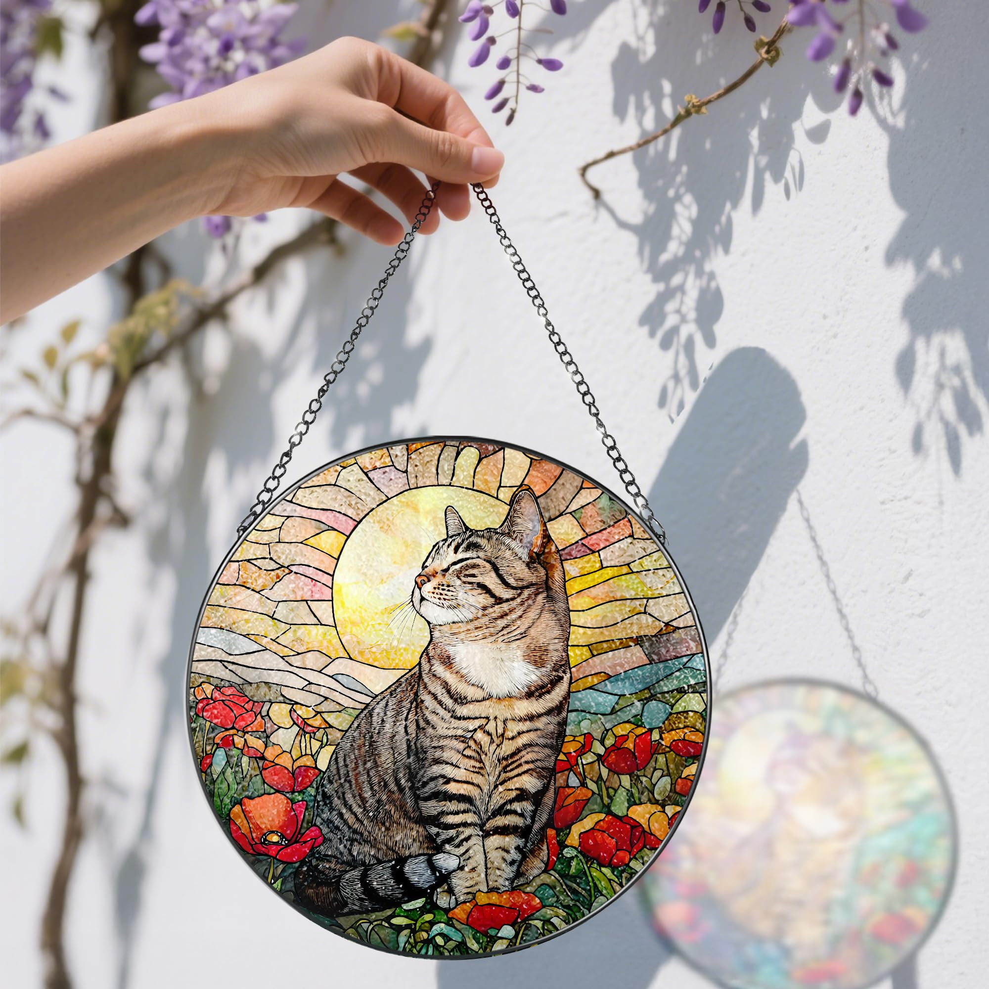 DOUHASU suncatcher hanging in sunlit window adding vibrant decor