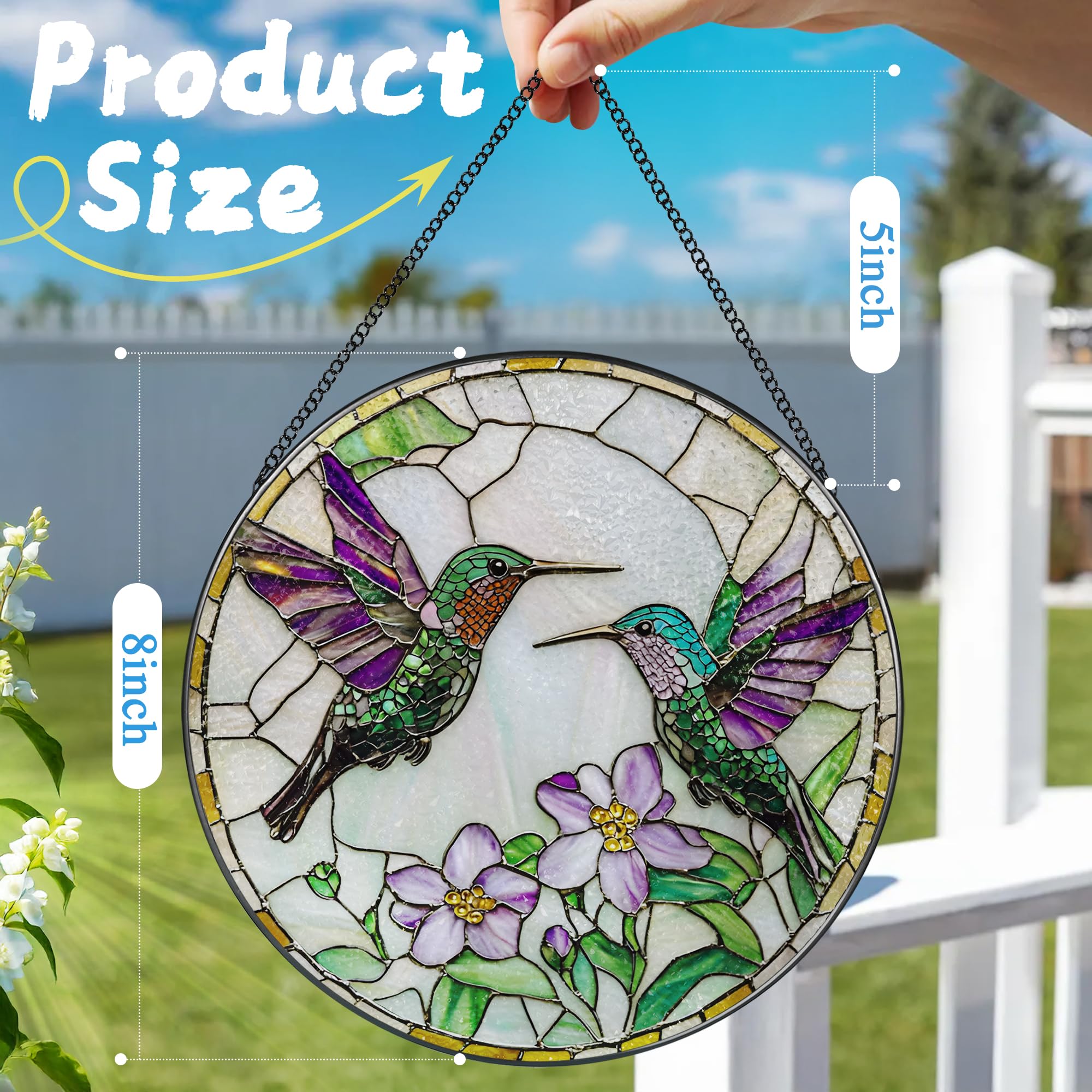 DOUHASU suncatcher in window casting colorful light and lively ambiance
