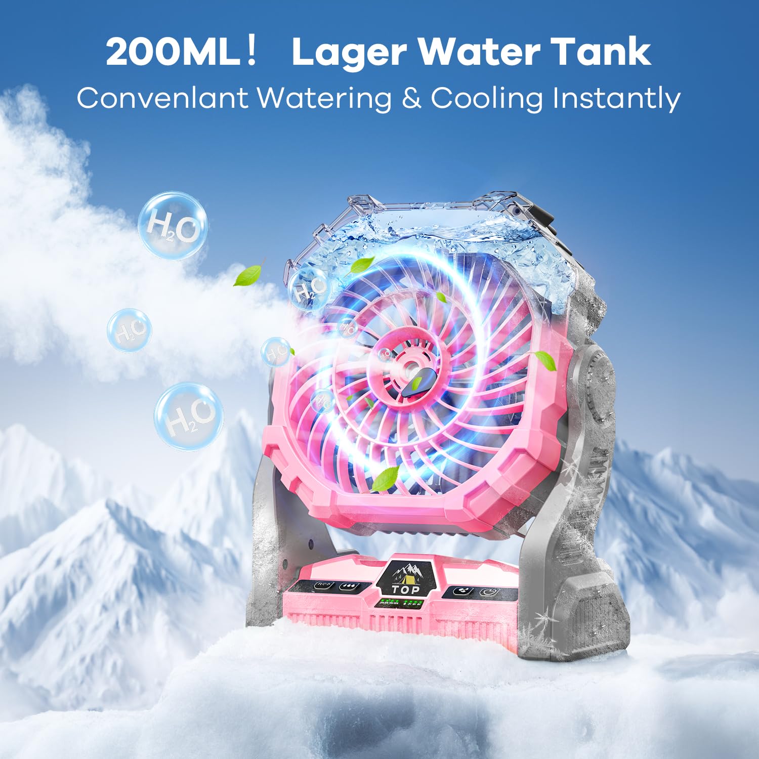 DOWILLDO close-up of 200mL transparent water tank and easy-fill port