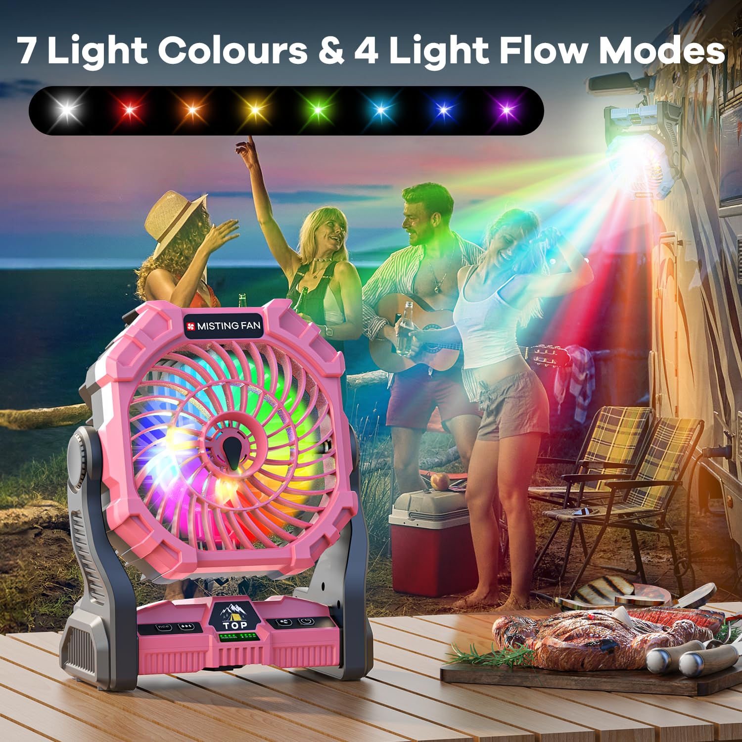 DOWILLDO RGB lantern displaying colorful lighting modes to set atmosphere