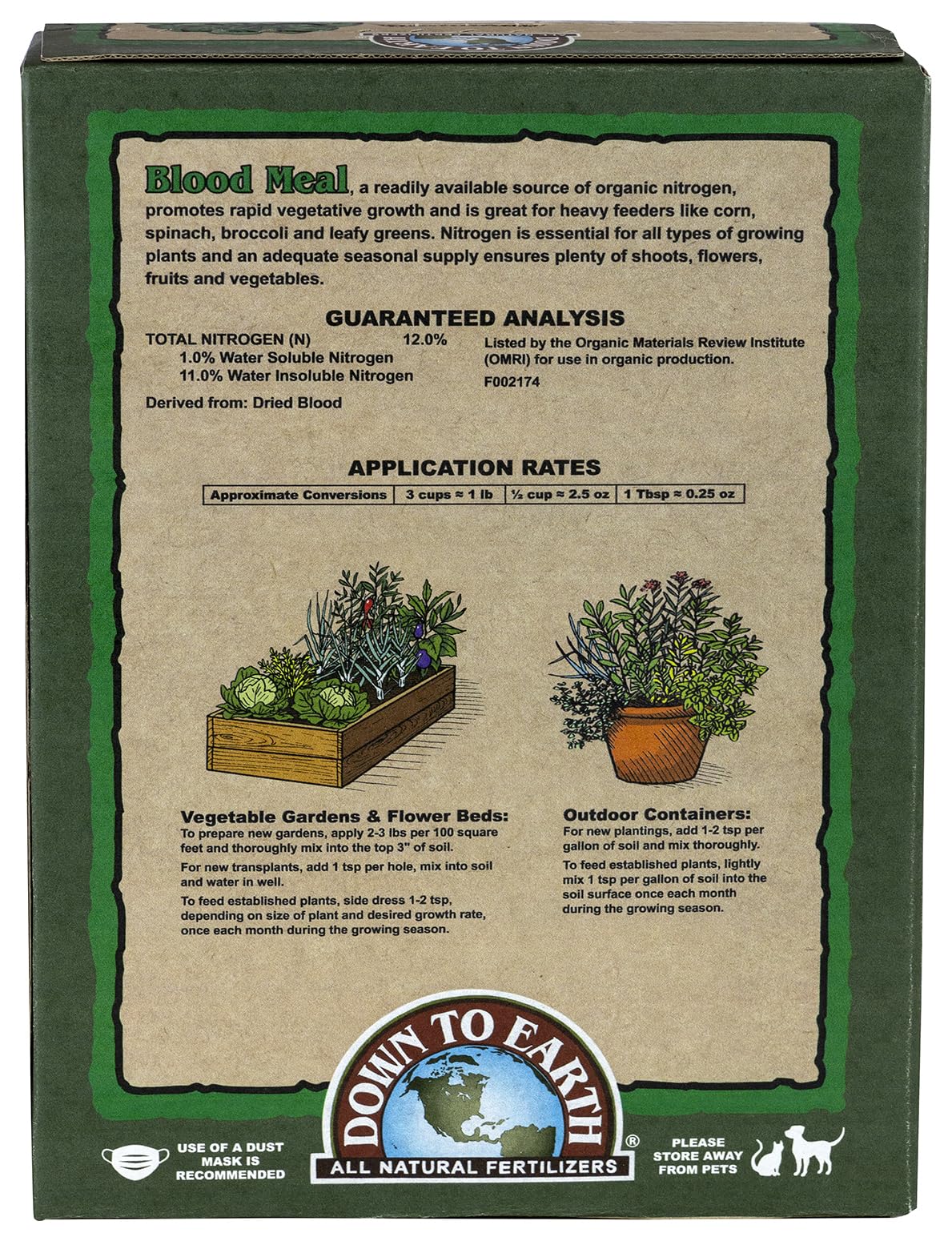 Down To Earth close-up of fine blood meal texture improving soil contact