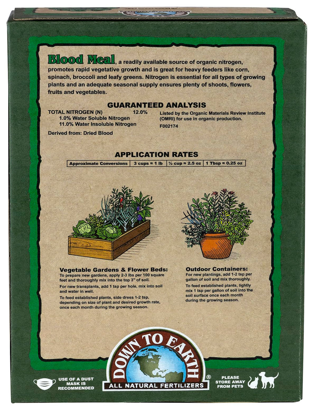Down To Earth close-up of fine blood meal texture improving soil contact