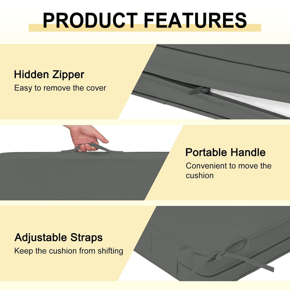 downluxe adjustable ties fastened to chair preventing cushion slip and movement