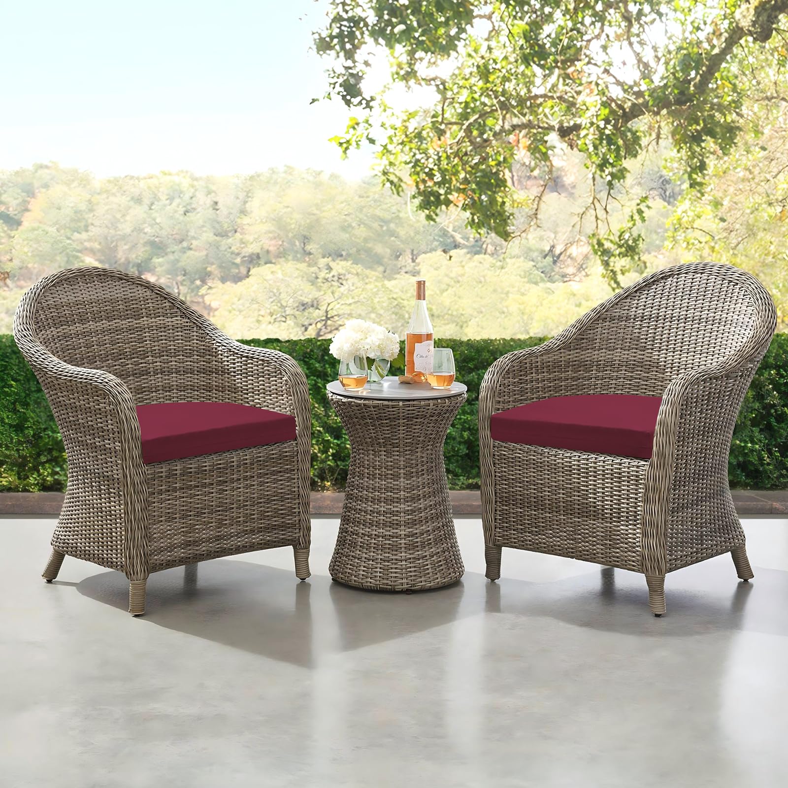 downluxe cushion hanging in sun showing easy cleaning and fluffing benefit
