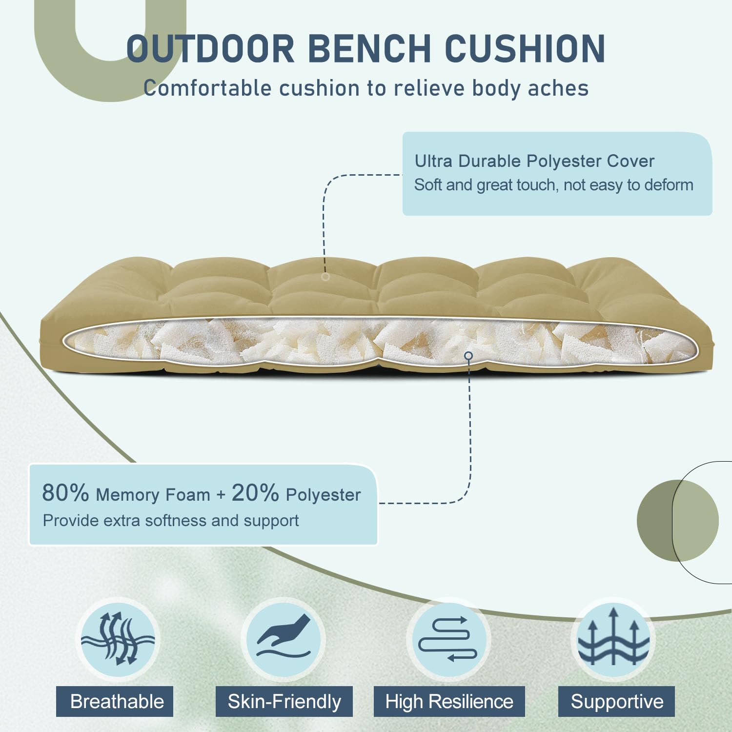 downluxe tufted close-up detail showing secure stitching and breathability benefits