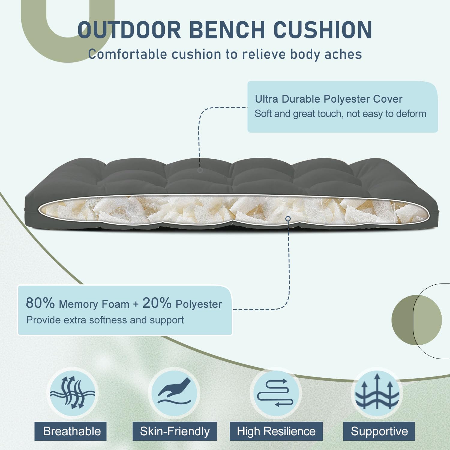 downluxe closeup tufting detail highlights secure stitching and lasting shape retention benefit