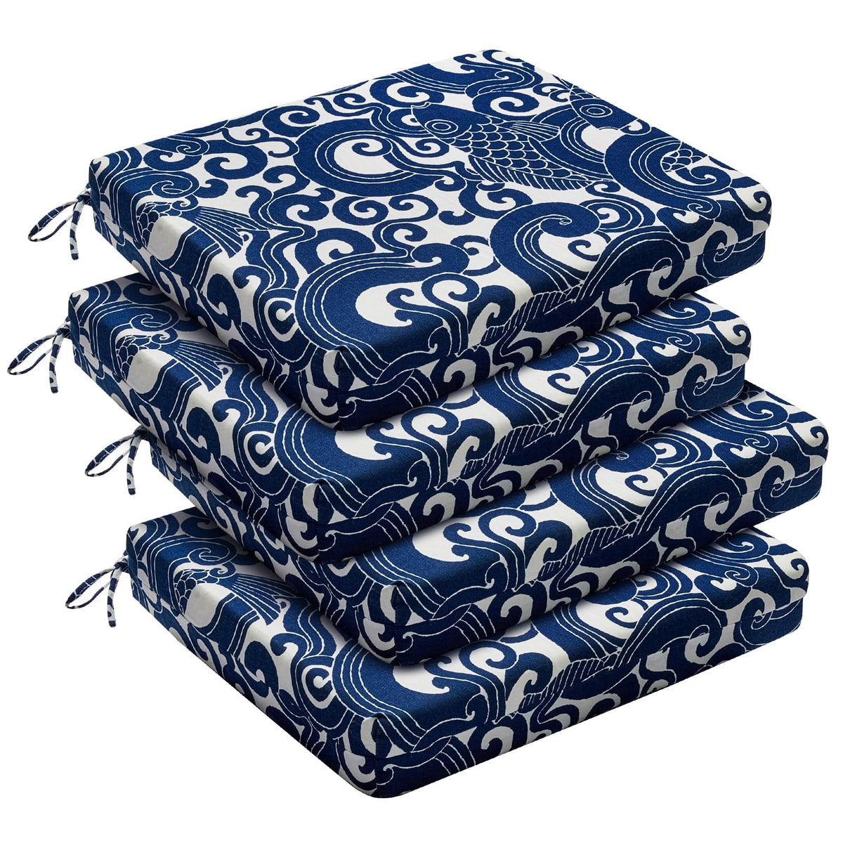 downluxe juego de 4 cojines frontales azul carp, confort inmediato