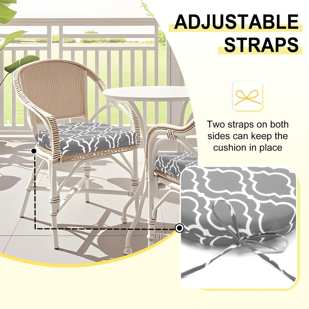 downluxe cushion placed on a patio dining chair demonstrating instant comfort and upgraded outdoor style