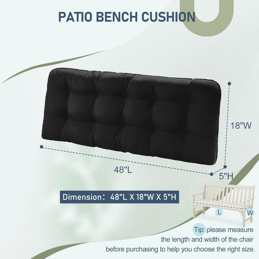 downluxe cushion with ruler showing accurate 48 x 18 x 5 inch dimensions