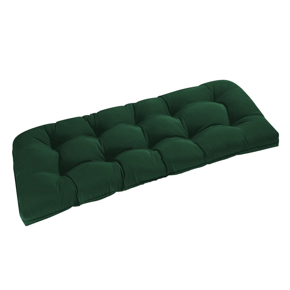 downluxe front view of forest green bench cushion shows tailored look and comfort