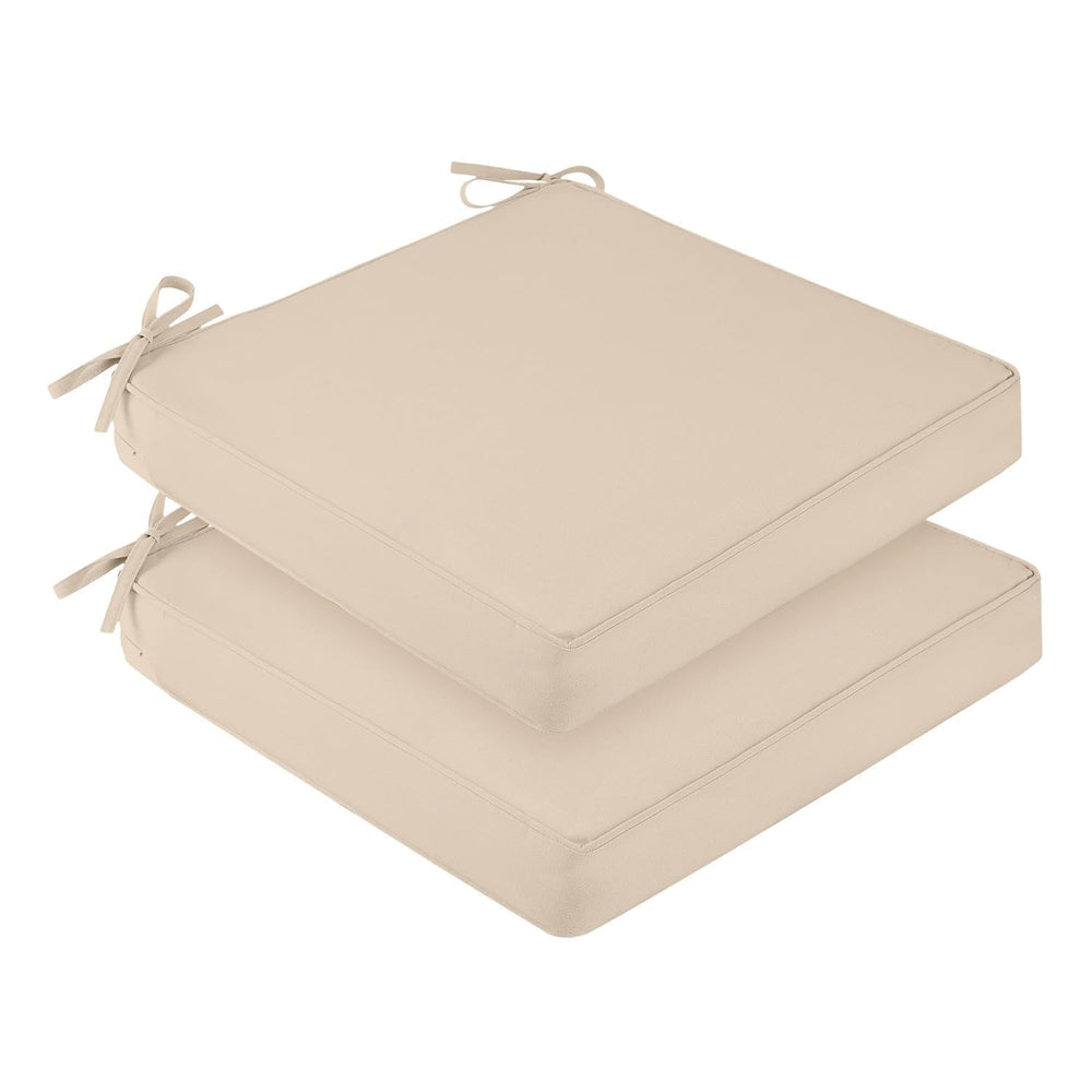 downluxe front packaging showing two beige cushions and boxed set benefit durability