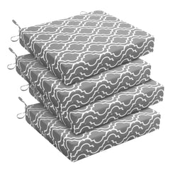 downluxe front packaging view showing four grey gourd cushions and compact box, easy setup