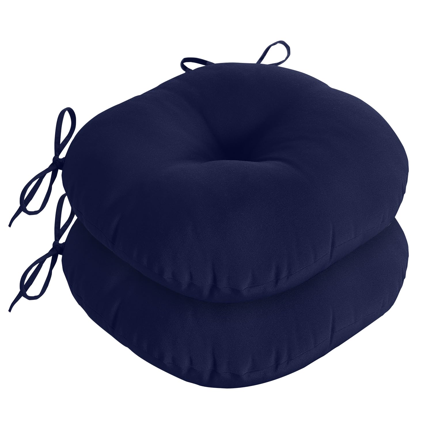 downluxe front view of navy cushions showing neat finish and durable look for outdoor comfort