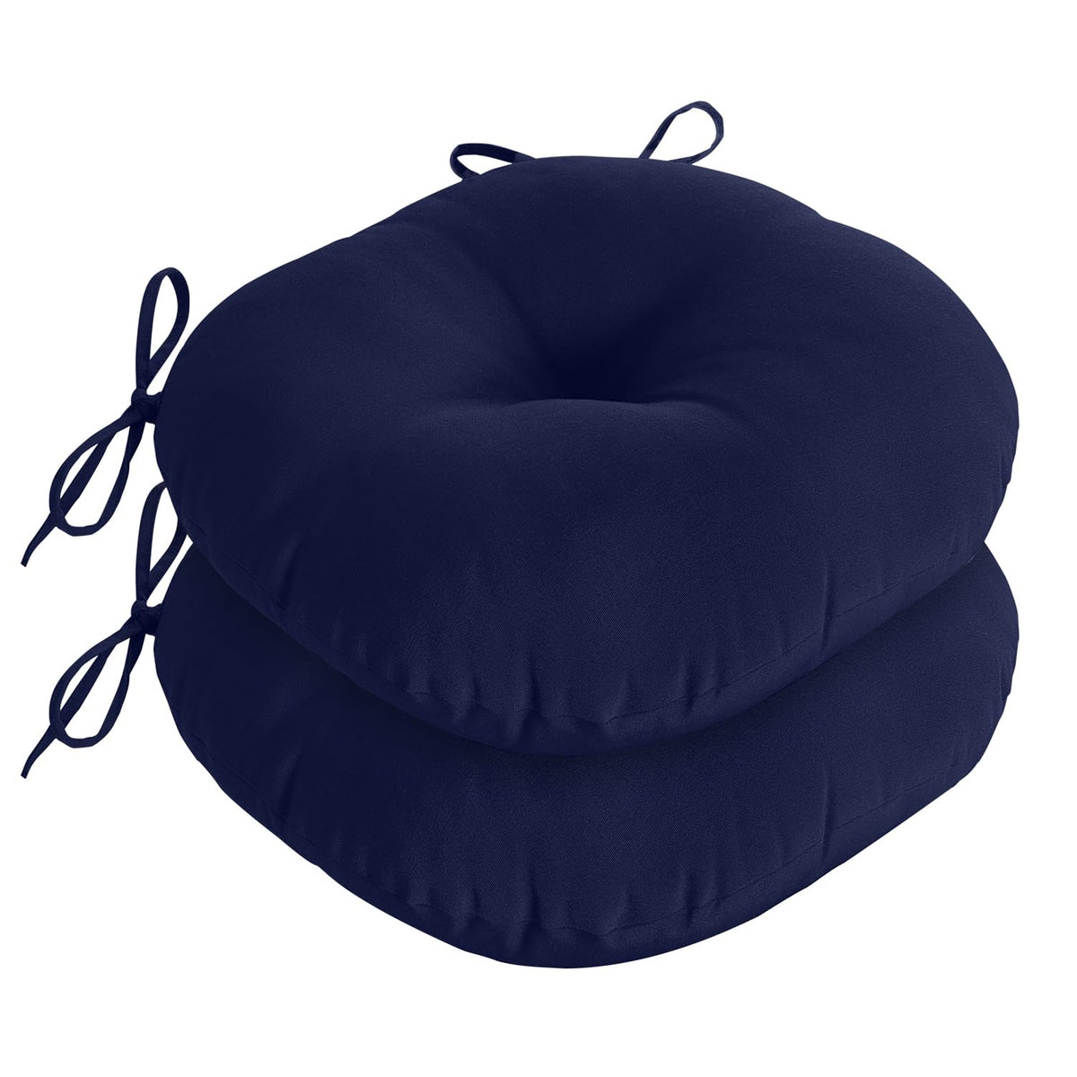 downluxe front view of navy cushions showing neat finish and durable look for outdoor comfort