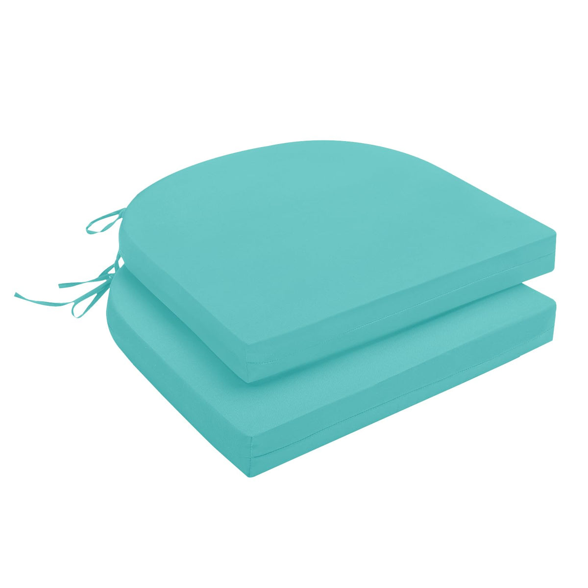 downluxe front view of teal cushions showing neat packaging and color benefit