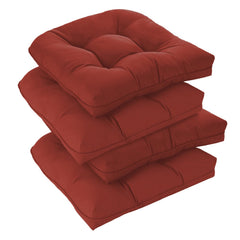 downluxe front view of four brick red cushions showing complete set and color benefit