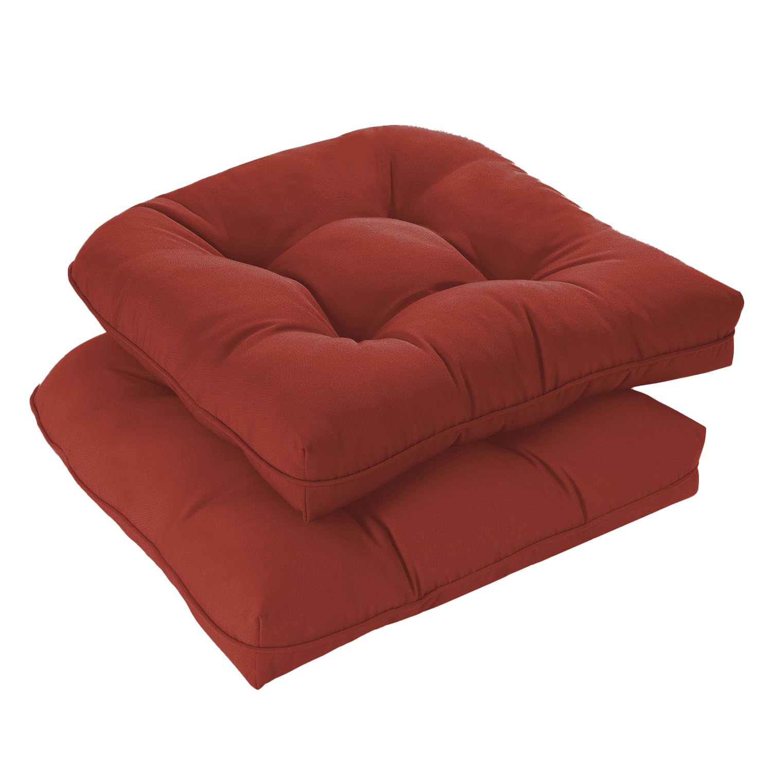 downluxe front view brick red cushions showcasing color and shape for instant style