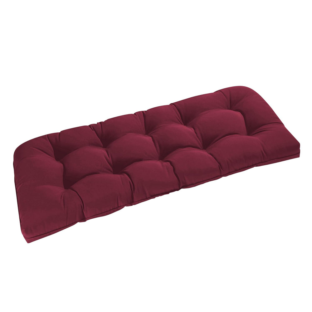 downluxe front view burgundy bench cushion adds comfort and style