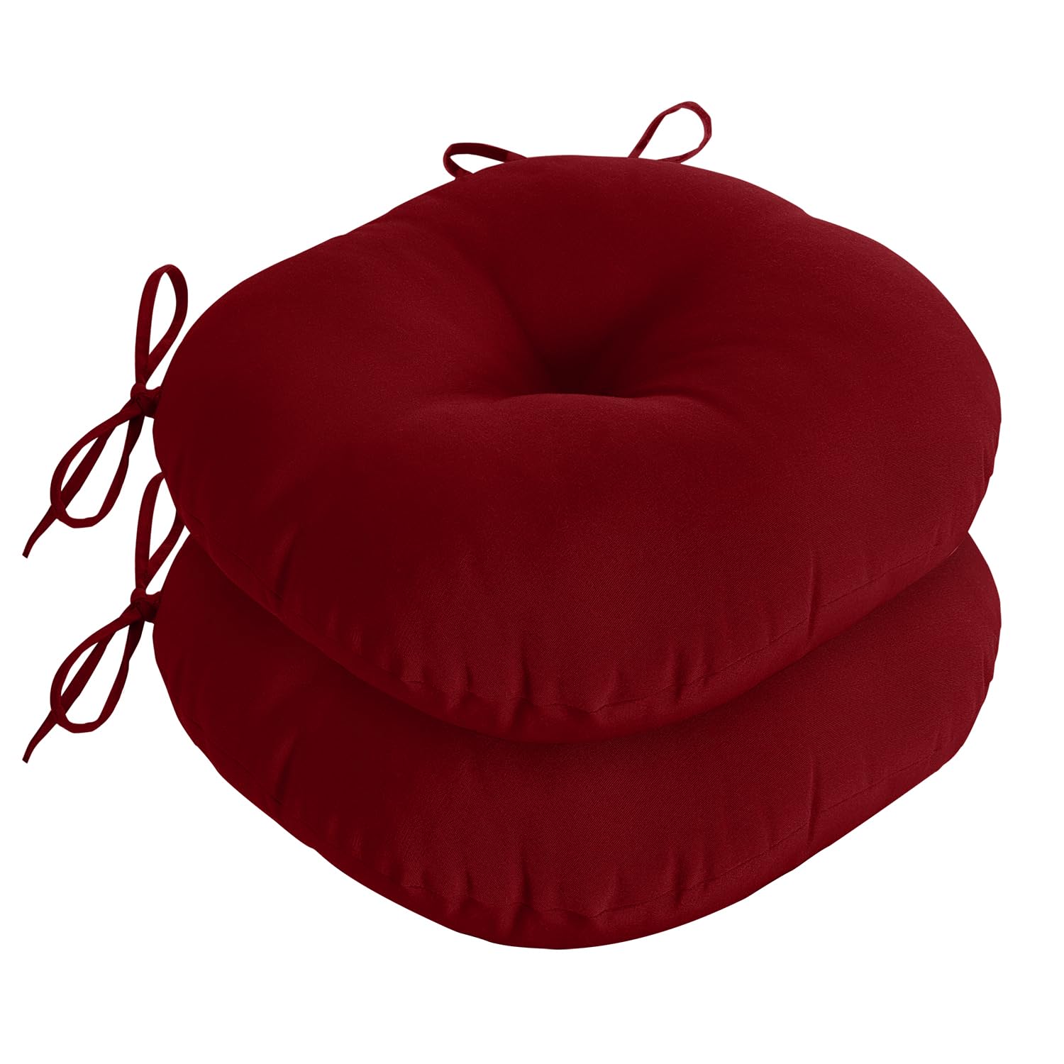 downluxe front view burgundy cushions showing neat seating and inviting comfort