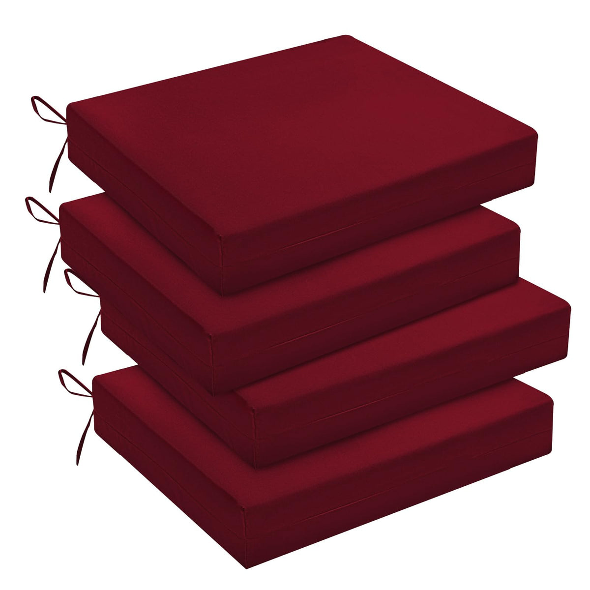 downluxe front view of burgundy cushion showing neat fit and comfort