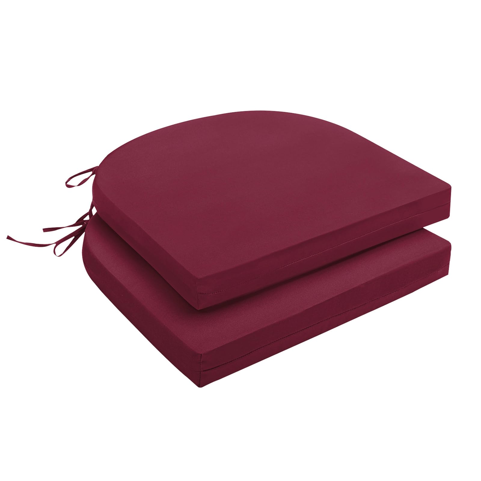 downluxe front view burgundy cushions showing color and fit benefit: enhances outdoor seating comfort