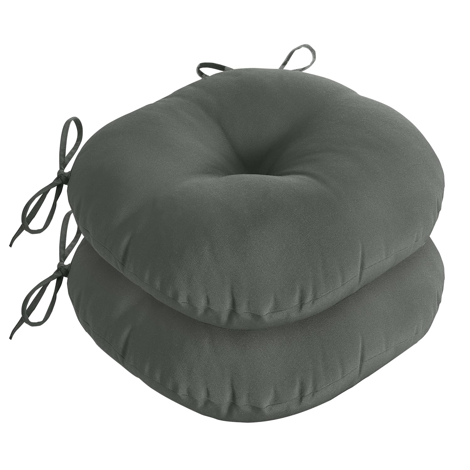 downluxe front view showing two dark grey cushions and neat finish for cozy seating